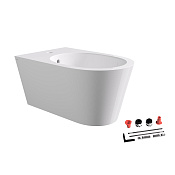 Alice Hide Биде подвесное 37х57 см, с переливом и креплением, цвет: белый глянцевый 31180101SET