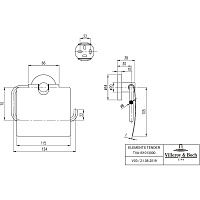 Villeroy & Boch Elements Tender Держатель туалетной бумаги подвесной, закрытый, цвет: хром TVA15101300061