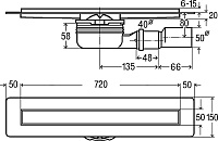 Viega Advantix Дренажный канал 80 см, щельевой, цвет: нержавеющая сталь 753214