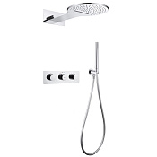 Abber Wasser Kreis Душевой комплект встр.: термостат, верхний и ручной душ 1 вид струи, цвет: хром AF8151