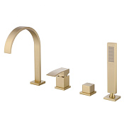 Abber Wasserfall Смеситель на борт ванны, с ручным душем, цвет: золото матовое AF8613G