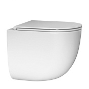 Abber Bequem Унитаз подвесной безободковый 36x52 см, с крышкой микролифт, цвет: белый глянцевый AC1132TC