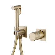 Abber Rund Гигиенический душ со смесителем и встраиваемой частью, 1 вид струи, цвет: золото матовое AF8725G