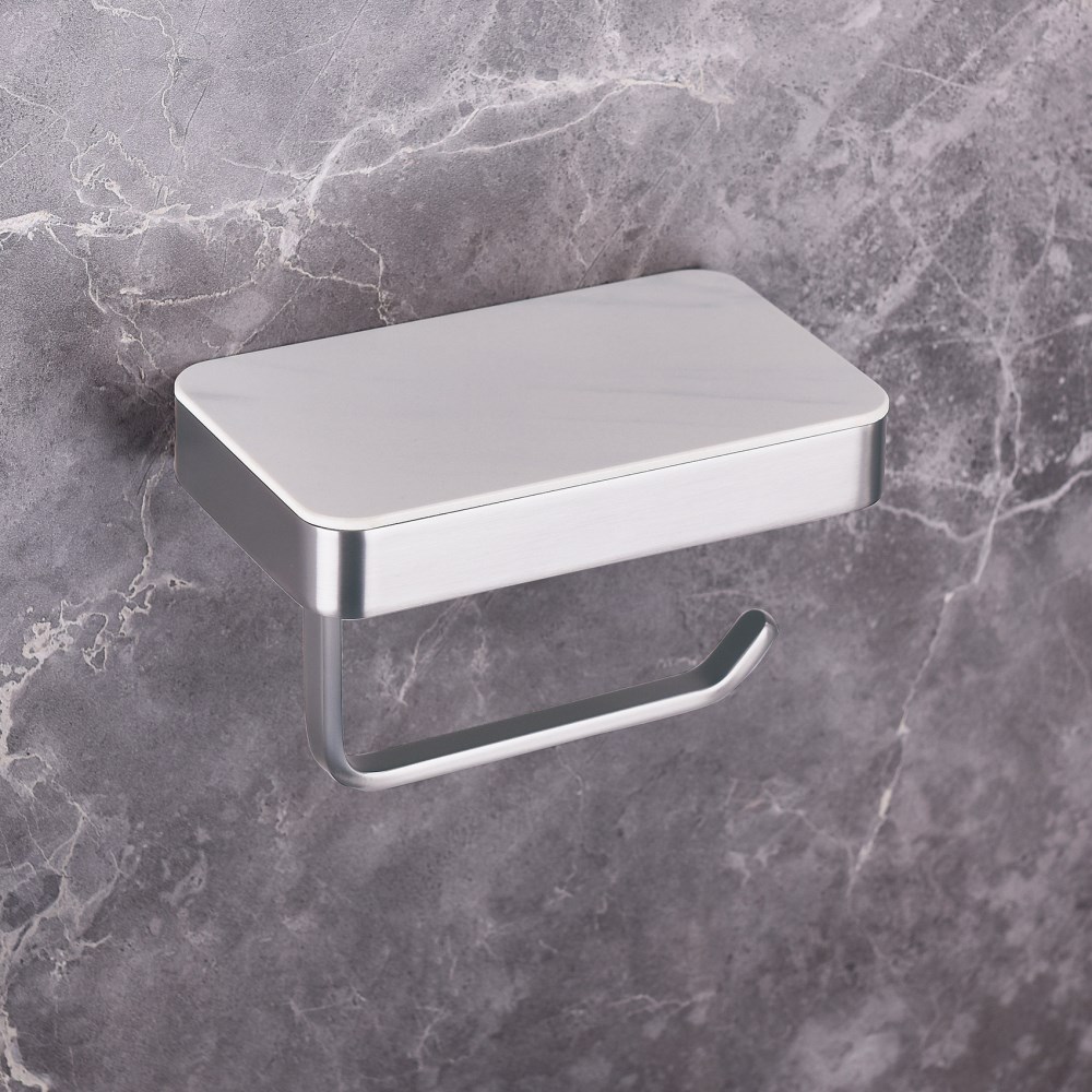 Abber Westen Держатель туалетной бумаги с полочкой, подвесной, цвет: сатин AA1730SP