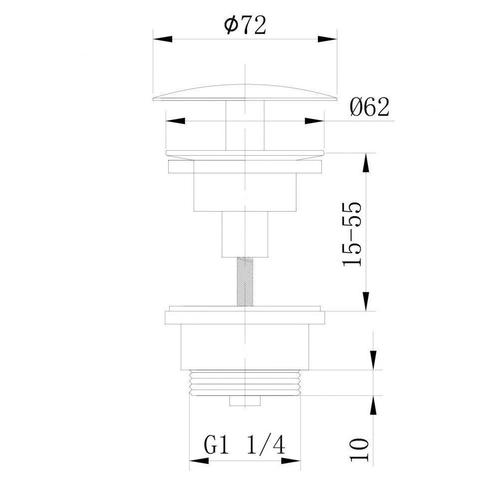 Abber Донный клапан для раковины без перелива, цвет: сатин AF0012SP