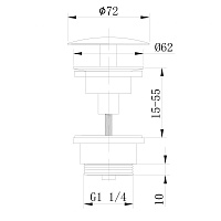 Abber Донный клапан для раковины без перелива, цвет: сатин AF0012SP