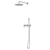 Abber Wasser Kreis Душевой комплект встр.: смеситель, верхний и ручной душ,, цвет: нержавеющая сталь AF8118BST