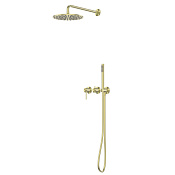 Abber Wasser Kreis Душевой комплект встр.: смеситель, верхний и ручной душ 1 вид струи, цвет: золото AF8118BG