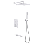 Abber Weiss Insel Душевой комплект встр.: смеситель, верхний и ручной душ 1 вид струи, цвет: белый AF8017FW