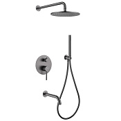 Abber Wasser Kreis Душевой комплект встр.: смеситель, верхний и ручной душ 1 вид струи, цвет: никель AF8117NG