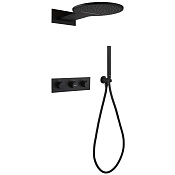 Abber Wasser Kreis Душевой комплект встр.: термостат, верхний душ и ручной душ, цвет: черный матовый AF8151B