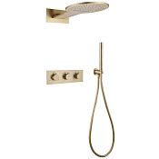 Abber Wasser Kreis Душевой комплект встр.: термостат, верхний душ и ручной душ, цвет: золото матовое AF8151G