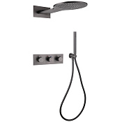 Abber Wasser Kreis Душевой комплект встр.: термостат, верхний и ручной душ 1 вид струи, цвет: никель AF8151NG