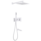 Abber Daheim Душевой комплект встр.: смеситель, верхний и ручной душ 1 вид струи, цвет:белый матовый AF8217W