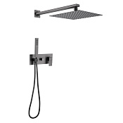 Abber Daheim Душевой комплект встр.: смеситель, верх. душ 25 см, руч. душ 1 вид струи, цвет: никель AF8218NG