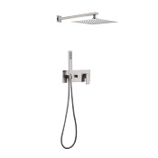 Abber Daheim Душевой комплект встр.: смеситель, верх. душ 25 см, руч. душ 1 вид струи, цвет: сатин AF8218SP