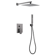 Abber Daheim Душевой комплект встр.: смеситель, верх. душ 25 см, руч. душ 1 вид струи, цвет: никель AF8219NG