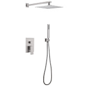 Abber Daheim Душевой комплект встр.: смеситель, верх. душ 25 см, руч. душ 1 вид струи, цвет: сатин AF8219SP