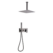 Abber Daheim Душевой комплект встр.: смеситель, верх. душ 30 см, руч. душ 1 вид струи, цвет: никель AF8221NG