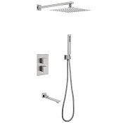 Abber Daheim Душевой комплект встр.: термостат, верх. душ 30 см, руч. душ 1 вид струи, цвет: сатин AF8250SP