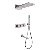 Abber Daheim Душевой комплект встр.: термостат, верхний душ, ручной душ 1 вид струи, цвет: сатин AF8253SP