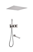 Abber Daheim Душевой комплект встр.: термостат, верх. душ 50 см, руч. душ 1 вид струи, цвет: сатин AF8254SP