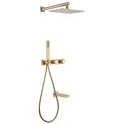 Abber Rund Душевой комплект встр.: смеситель, верх. душ, руч. душ 1 вид струи, цвет: золото матовое AF8717G
