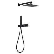 Abber Rund Душевой комплект встр.: смеситель, верх. душ, руч. душ 1 вид струи, цвет: черный матовый AF8718B