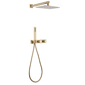 Abber Rund Душевой комплект встр.: смеситель, верх. душ, руч. душ 1 вид струи, цвет: золото матовое AF8718G
