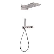 Abber Rund Душевой комплект встраиваемый: термостат, верхний душ, ручной душ 1 вид струи, цвет:сатин AF8752SP