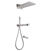 Abber Rund Душевой комплект встраиваемый: термостат, верхний душ, ручной душ 1 вид струи, цвет:сатин AF8753SP