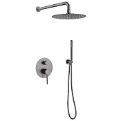 Abber Emotion Душевой комплект встр.: смеситель, верх. душ 25 см, руч. душ 1 вид струи, цвет: никель AF8818NG