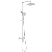 Abber Weiss Insel Душевая стойка: смеситель, руч. душ 2 вида струи, шланг, верхний душ, цвет: белый AF8020FWL
