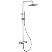 Abber Wasser Kreis Душевая стойка: термостат, руч. душ 1 вид струи, шланг, верх. душ 25см, цвет:хром AF8160L