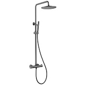 Abber Wasser Kreis Душевая стойка: термостат, верхний и ручной душ 1 вид струи, шланг, цвет: никель AF8160NGL