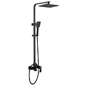 Abber Wasserfall Душевая стойка: смеситель, руч. душ 1 вид струи, шланг, верх. душ 25см, цвет:черный AF8616BL
