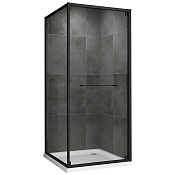 Abber Schwarzer Diamant Душевой уголок 89,2x90x195h см, стекло прозрачное 6 мм, цвет: черный матовый AG0A090B