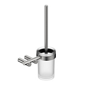 Abber Osten 316 Ершик для унитаза подвесной со стеклянной колбой, цвет: нержавеющая сталь AA1832BST