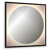 Abber See Зеркало 80x80 см, с подсветкой по периметру и бесконтактным выкл., цвет: черный матовый AG6117SCRB