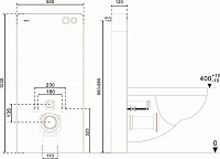 Abber Инсталляция для подвесного унитаза 50x12 см, цвет: черный матовый AC0107MB