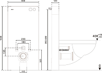 Abber Инсталляция для подвесного унитаза 50x12 см, цвет: черный матовый AC0107MB