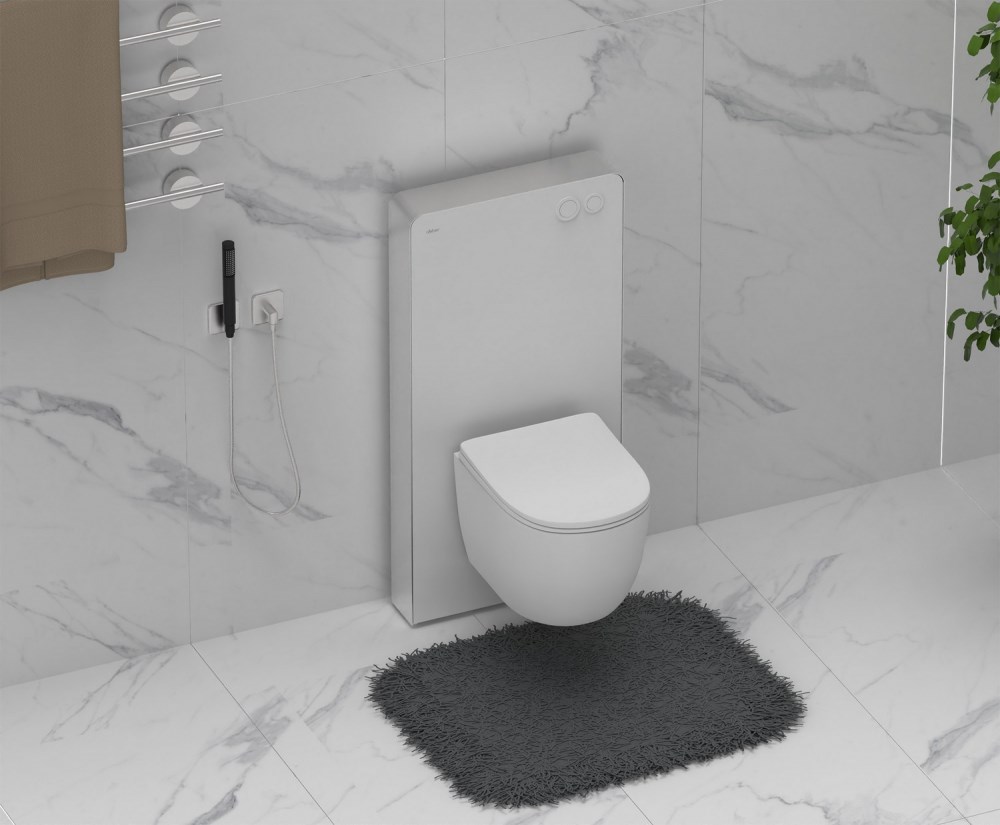 Abber Инсталляция для подвесного унитаза 50x12 см, цвет: белый матовый AC0107MW