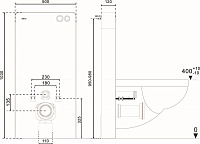 Abber Инсталляция для подвесного унитаза 50x12 см, цвет: белый матовый AC0107MW