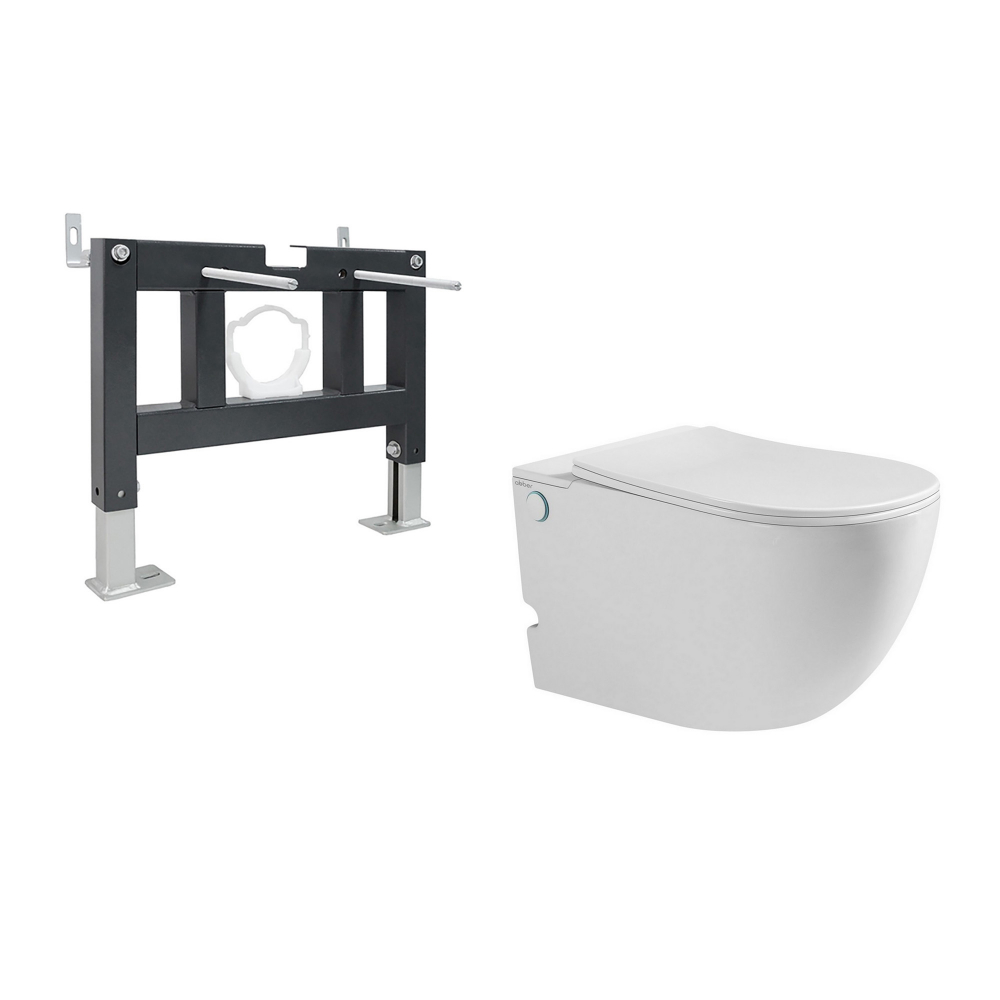 Abber Bequem Комплект: инсталляция, подвесной унитаз, цвет: белый глянцевый AC1105P-AC0101P