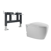 Abber Bequem Комплект: инсталляция, подвесной унитаз, цвет: белый глянцевый AC1107P-AC0101P