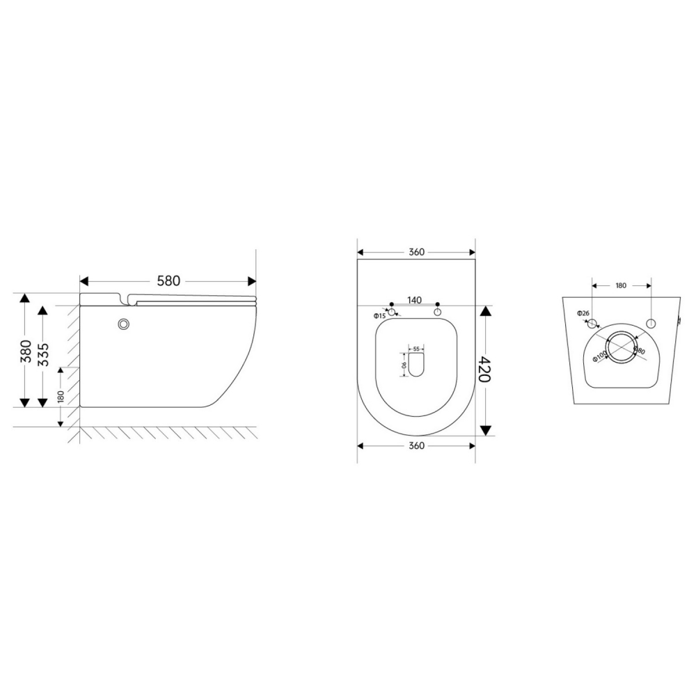 Abber Bequem Комплект: инсталляция, подвесной унитаз, цвет: черный матовый AC1108PMB-AC0101P