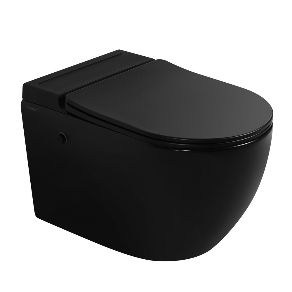 Abber Bequem Комплект: инсталляция, подвесной унитаз, цвет: черный матовый AC1108PMB-AC0101P