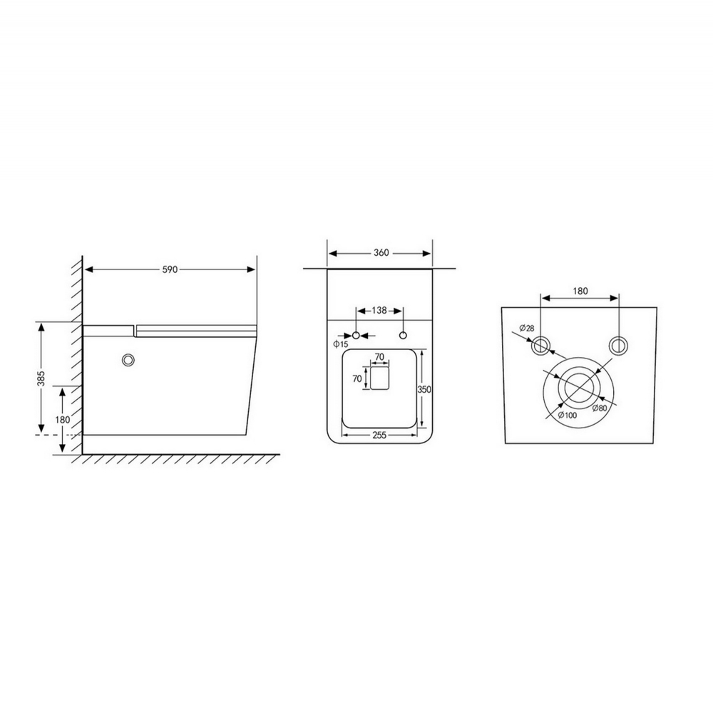 Abber Rechteck Комплект: инсталляция, подвесной унитаз, цвет: белый глянцевый AC1202P-AC0101P