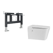 Abber Rechteck Комплект: инсталляция, подвесной унитаз, цвет: белый глянцевый AC1202P-AC0101P