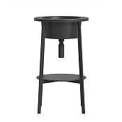 Abber Bequem Консоль напольная с керамической раковиной 50x50x85h см, цвет: черный матовый AC2130MB